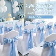48pcs Multi-Functional Satin Chair Back Waistbands, Bowknot Decorative Bands, Chair Back Decoration And Fixing, Suitable For Birthday, Banquet Hall, Hotel Conference Room, Wedding Party, Hotel, Christmas, And Other Party Scene Decoration - Royal Blue - View 8