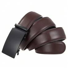 Genuine Leather Automatic Buckle Belt For Men, Cowhide Formal Belt, Simple Business Men's Belt, Adjustable Length, Ideal Gift Choice For Summer, Autumn, Christmas And Winter - 066-191 - View 4