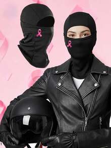 1/2/3/5PCS Breast Cancer Awareness Pink Ribbon Graphic Balaclava Hat, Soft Stretch Full Face Cover Street Fashion Headgear - Multicolor - View 1