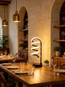 1 buah Lampu Meja LED Spiral Modern Bergaya - Alas Aluminium, Cahaya Hangat yang Dapat Diatur, Desain Hemat Ruang, Bertenaga USB, Sempurna untuk Dekorasi Kantor, Kamar Tidur, Ruang Belajar, Penerangan Ruang Belajar - MultiWarna - View 3