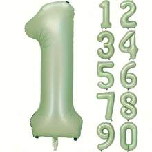 1pc 32 Inch Vintage Foldable Aluminum Foil Number Balloon, Movie Theme Olive Green Number Shape, Individually Packaged, Photo Prop Party Decoration, Suitable For Birthday, Anniversary, Holiday Decoration (0-9 Years, 10 Years, 20 Years) - Number Balloons - View 17