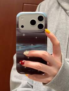 Ins Korean Style Star Pattern Phone Case Compatible With Apple 17, 18 Pro Max, 18 Pro, 16, 15 Pro, 16 PM, Full Coverage, Anti-Drop, Soft Silicone, Niche Premium Aesthetic, For Women - Brown - View 2