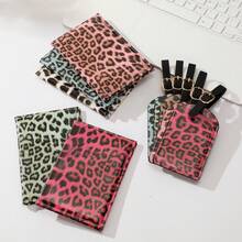 1 Set Leopard Print Wallet, Passport Holder, Luggage Tag Set, Leopard Print Passport Set, Suitable For Travel, Wallet Storage, Business Trip Use - Leopard Print - View 1