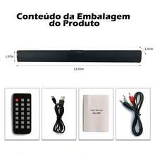 Caixa de Som Barra Soundbar 20W, Alto-falante Compacto com Som Potente para TV, Notebook e Uso Doméstico - Preto - Visão 9