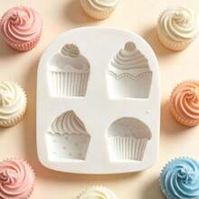 Ice Cream Shape Silicone Mold Non-Stick Candy Chocolate Fondant Baking Tool For Cake Decoration DIY - Light Grey - View 4