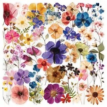 Christmas Pressed Flowers Stickers Pack(50pcs), Cute Waterproof PET Transparent Sticker For Journaling Laptop Scrapbook Water Bottles Guitar Suitcase Phone Gifts For Adult Teens, Ideal Trinkets, Christmas Decor - Multicolor - View 10