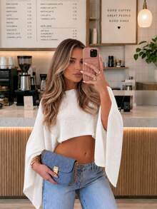 Women's New Summer Cropped Sweater, Suitable For Beach Vacation, Travel And Daily Wear - White Teeth - View 6