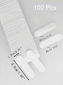 10/20/50/100/200pcs Disposable White DIY Mini Nail Files - Double-Sided Sandpaper Files, Suitable For Manicure And Pedicure - White - View 6