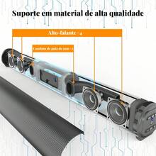 Caixa de Som Potente de 20W Compatível com Televisão, Computador e Notebook - Som de Alta Qualidade para o Ambiente Doméstico - Preto - Visão 5