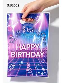 10/20/50pcs K-POP Birthday Party Gift Bags, Magic Music Theme Party Favor Bags With Handles, Suitable For Singer Birthday Party Decoration - Multicolor - View 8
