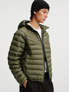 Nike Men's AS M NK WR LTWT FL MCRO CHNL J Down Jacket Thin Down Jacket - Short JA0742-222 - Army Green - View 5