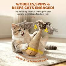 Rolling Cat Teaser, Fun Interactive Cat Toy, Bite-Resistant Puzzle Ball, Suitable For Lonely Cats To Relieve Loneliness, Anxiety, And Destructive Behavior - Multicolor - View 5