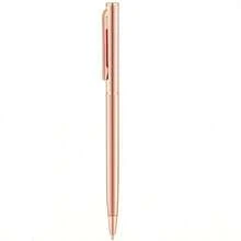 1pc Gold/Rose Gold Ultra-Thin High-End Business Ballpoint Pen, Black Ink Fine Tip, Wedding Gift Ballpoint Pen, Business Office Writing Pen, Suitable For Various High-End Occasions Signing And Office Use - Business - View 7