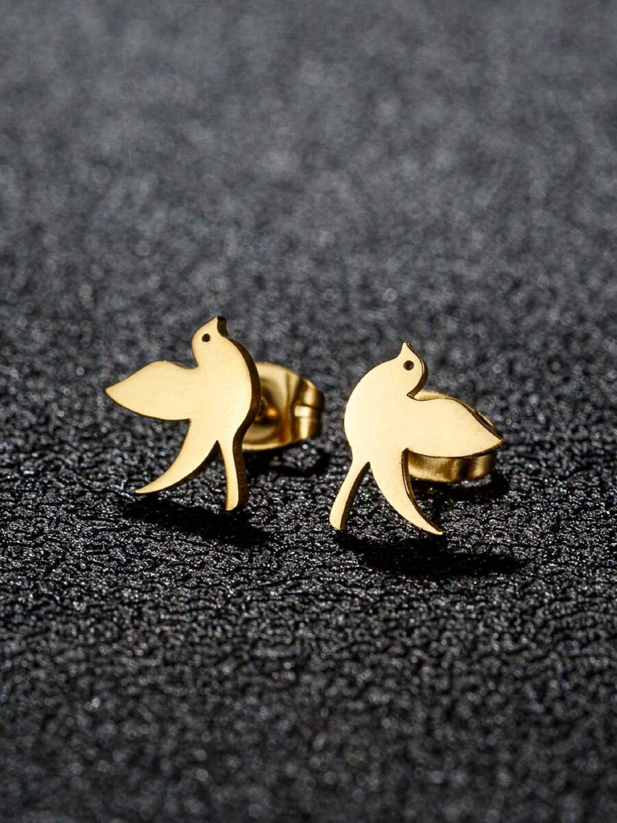 1Pair Stainless Steel Swallow Small Earring Little Bird Jewelry Women /Men Hummingbird Studs Animal Jewelry - GED289 - View 1