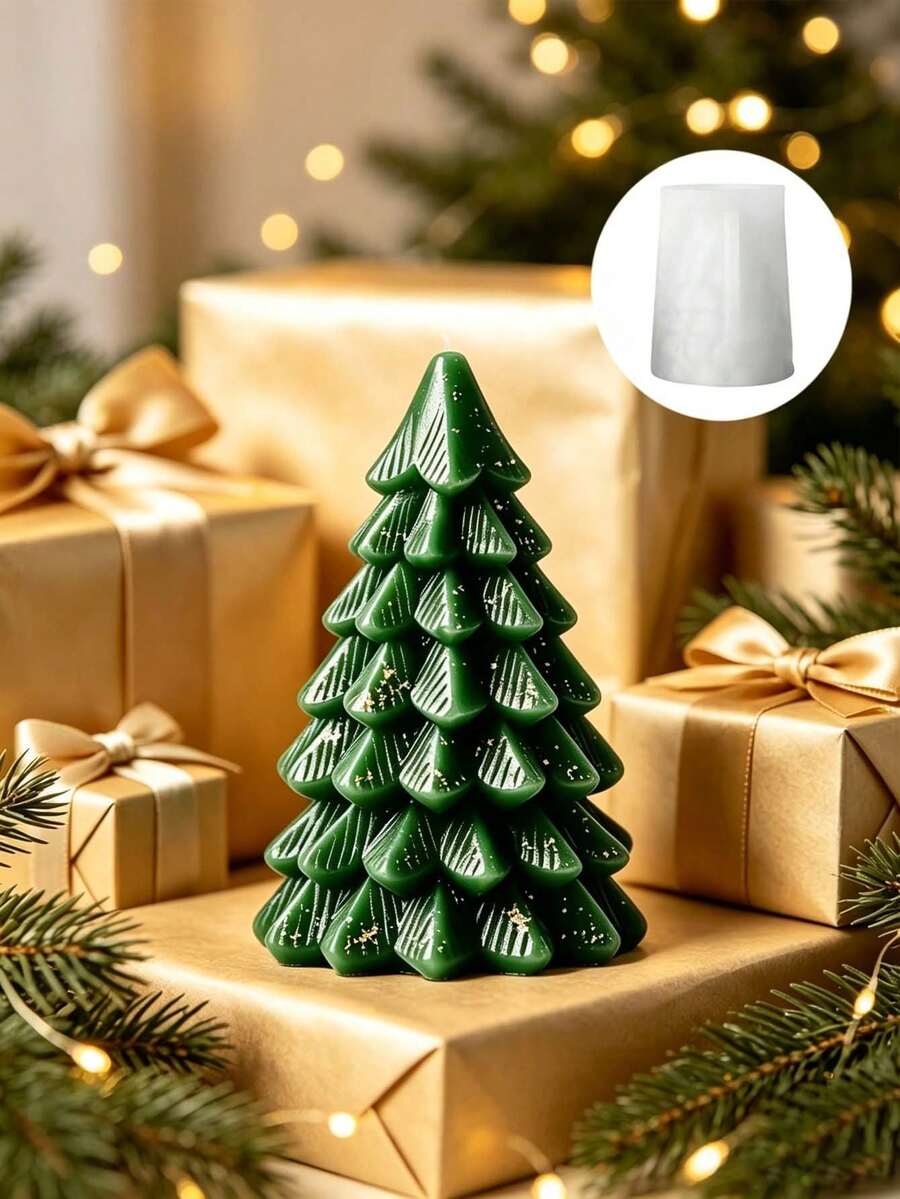 3D Christmas Tree Silicone Mold Suitable For DIY Resin, Plaster & Candle Making - Demoldable Mold With Detailed Tree Branches For Epoxy Casting, Holiday Crafts, Ornament Making, Tabletop Decorations (Irregular Shape) - Christmas Tree Mold - View 1
