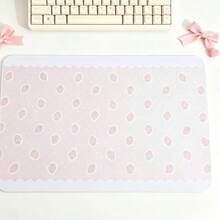 Strawberry Polka Dot Sweet Pink Lace Mousepad Korean Ins Style PU Leather Mouse Pad Large Size Aesthetic Decoration Deskpad Rug Desk Mat - View 4