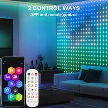 Christmas LED Curtain Lights, Programmable RGB Smart DIY Pixel Fairy String Lights, Music Sync App Remote Control Custom Animation Xmas Lights, USB Powered For Christmas Decor, Holiday Party, Wedding, Home Wall Window Indoor Decoration - APP Control - View 10