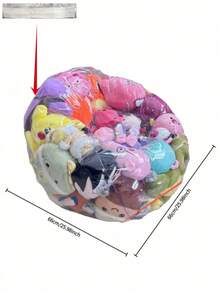 Storage Bean Bag, Large Capacity PVC Zipper Storage Bag, Bedroom Plush Doll & Blanket Storage Bag, Suitable For Nursery & Playroom - Transparent - View 9