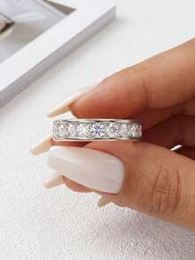 1pc Moissanite Ring, High-End Star Orbit Design, Suitable For Women's Party And Daily Wear - Star Trail Moissanite Ring - View 3