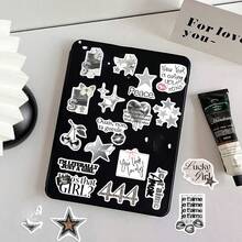 somoving 50pcs Y2K-Inspired Graffiti Stickers - Cute & Aesthetic Waterproof Decals For Scrapbooking, DIY Projects On Laptops, Water Bottles, Luggage - Durable PVC, Self-Adhesive - Perfect For Teens & Party Decor, Scrapbook Stickers, Perfect For Winter - Multicolor - View 4
