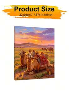 1pc Digital Oil Painting Set, Desert Camel, DIY Digital Oil Painting Art Craft, Suitable For Adults, Wall Decor Art, Canvas Painting, Holiday And Party Gift - Sets - View 10