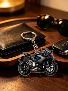 2D Flat Keychain Red Sports Car Motorcycle Shaped Acrylic Creative Keychain Car Pendant Racing Theme Motorcycle Enthusiast Car Key Holder - Multicolor - View 10