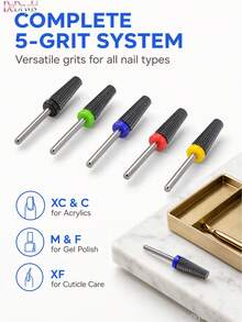 DeDryDS Professional Nail Drill Bit Set, Quickly Remove Gel Nails, Suitable For All Nail Types, Durable Nail File, Suitable For Home And Salon Use, Easy To Clean, Long-Lasting, Essential Accessory For Manicure And Pedicure - Multicolor - View 3