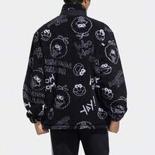 adidas neo x 芝麻街 全印花搖粒絨長袖夾克 男女同款情侶款 黑色 - 黑色 - 查看 4