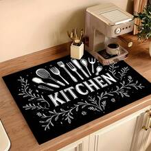(Hot !!) 1pc 2D Tableware Pattern Flat Stove Protector Mat And Non-Slip Heat-Resistant Rubber Stove Cover Pad, Suitable For Induction Cooktop, Glass Cooktop And Multi-Functional Scratch-Resistant Mat, Also Best Choice For Oven, Washing Machine, Dryer And Kitchen Decor. - Multicolor - View 11
