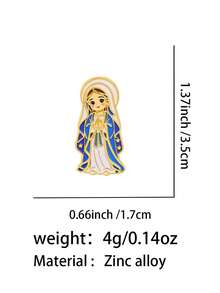 Catholic Religious Enamel Lapel Pins, Holy Mary And Sacred Heart Jesus Cartoon Brooch Set, Spiritual Decor Accessories, Faith Gift For Christians - Brooch - View 3