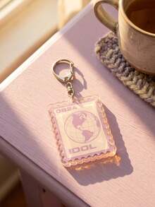 1pc/8pcs Bangtang K-Pop Music Stamp Pattern Keychain, Acrylic Rectangular Wavy Edge Metal Buckle Functional Bag Charm Decorative Pendant, Suitable For Fan Meetings, Concerts, Birthday Gifts, Back To School, Campus Daily, Travel And All Seasons - Multicolor - View 13