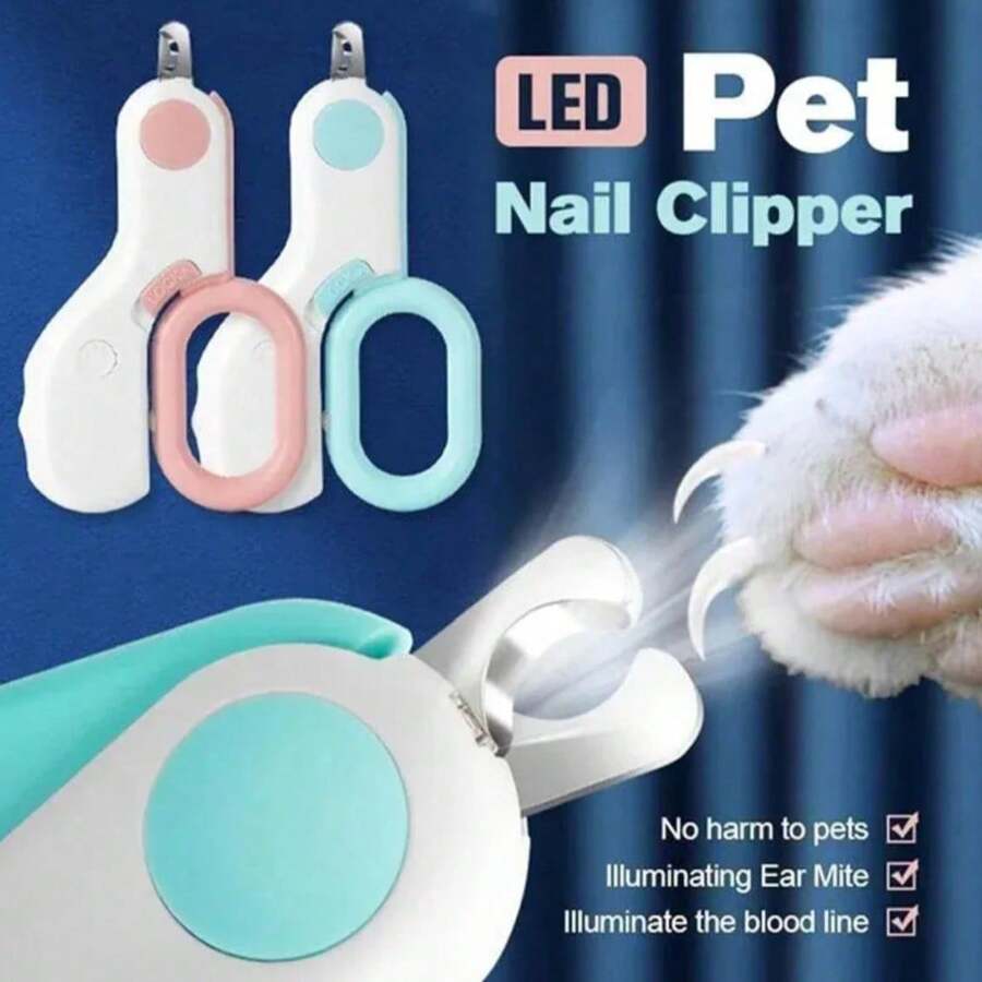 1PC LED Light Cat & Dog Nail Clipper - Professional Pet Nail Trimmer, Suitable For Puppies, Kittens And All Types Of Pets, Ideal Grooming And Beauty Tool - A - View 1