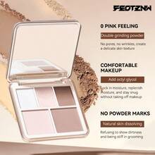 FEOTZNW Palet Kontur & Highlight 3D Light & Shadow, Kontur & Highlight 2-in-1, Efek Rias Wajah Terpahat, Palet Rias Wajah Wanita, Perlengkapan Rias Esensial - Nuansa Merah Muda - X02# Nada Merah Muda - View 7