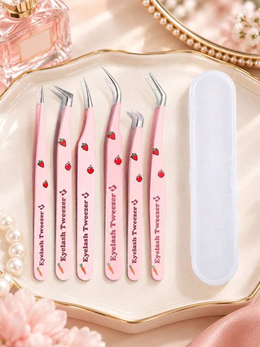 Fruit-Patterned Tweezers,Strawberry Eyebrow Tweezers,Precision Stainless Steel Beauty Tool For Brows,Lashes,Home,Travel,Women,Teens,Christmas,Birthday Gift For Her - Multiple Styles - View 1