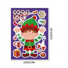 32/24/16/8pcs Christmas Make A Face Stickers, Mix And Match Christmas Character Stickers, Santa Snowman Xmas Tree DIY Sticker Sheets, Kids Art Craft Stickers For Christmas Party Favors - Multicolor - View 8