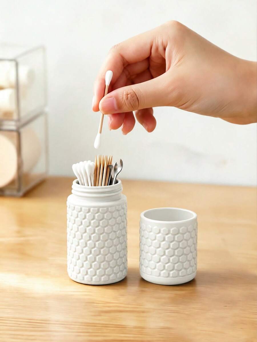 Charming Storage Box, Mini Storage Box, Perfect For Storing Cotton Swabs, Cotton Buds, Toothpicks, Ear Picks And Various Small Items, Practical And Simplified Organization, Home Desktop And Drawer Storage Organizer - Multiple Styles - View 1