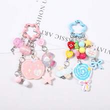 Creative Dopamine Colored Bead Keychain, Three-Dimensional Lollipop Bow Pendant, Cute Girl Bag Pendant - Multicolor - View 5