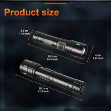 300000LM New Upgrade Flashlight Zoom Rechargeable LED Torch 4 Modes High Power Flashlights Waterproof Outdoor Tactical Lantern - Black - View 3