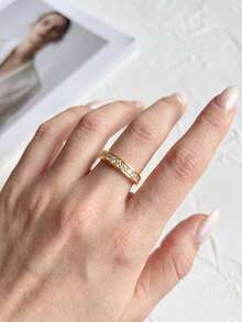 1pc Moissanite Ring, High-End Star Orbit Design, Suitable For Women's Party And Daily Wear - Star Trail Moissanite Ring - View 8