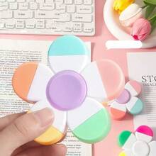 1pc 5-Color Highlighter, Fluorescent Marker, Fun Stress Relief, Eye-Protection Color Marker, Key Point Marking Pen, Student Supplies, Planner Pen, Square Tip, Non-Bleeding, Suitable For Student Classroom Marking And Underlining - Colorful Set - View 4