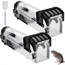 2pcs Mouse Trap, Plastic Household Mouse-Catching Wonder – Rodent Control Tool For Kitchens, Dining Rooms, Warehouses And Basements, Humane Live Catch Mouse Traps - 2Pcs - View 6