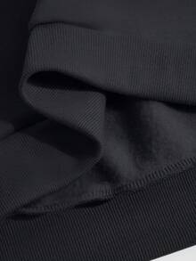 كنزة نسائية كاجوال سميكة ودافئة، بطبعة كلب عصرية، أكمام طويلة بكتف منخفض وتفاصيل محبوكة مضلعة، مناسبة للارتداء اليومي في فصل الخريف - الأسود - مشاهدة 7