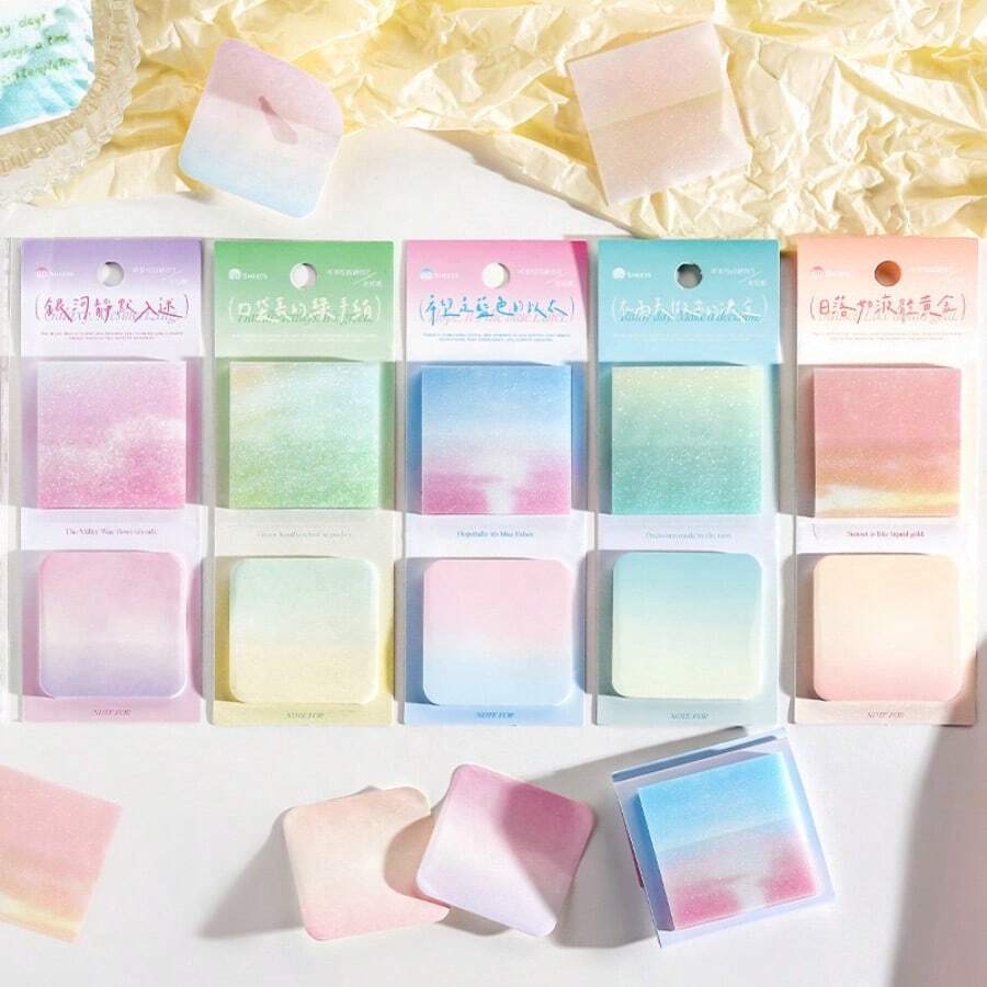 NOTE FOR Combo Sticky Notes, Your Color Series, Simple And Dreamy Gradient Style, For Messages And Memos - one-size - View 1