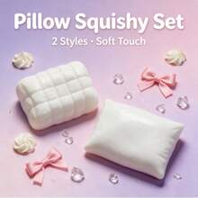 Smooth Square Pillow Squish, Dual‑Sided Waffle Textured Squish, Portable Packaged Squish - Multicolor - View 1