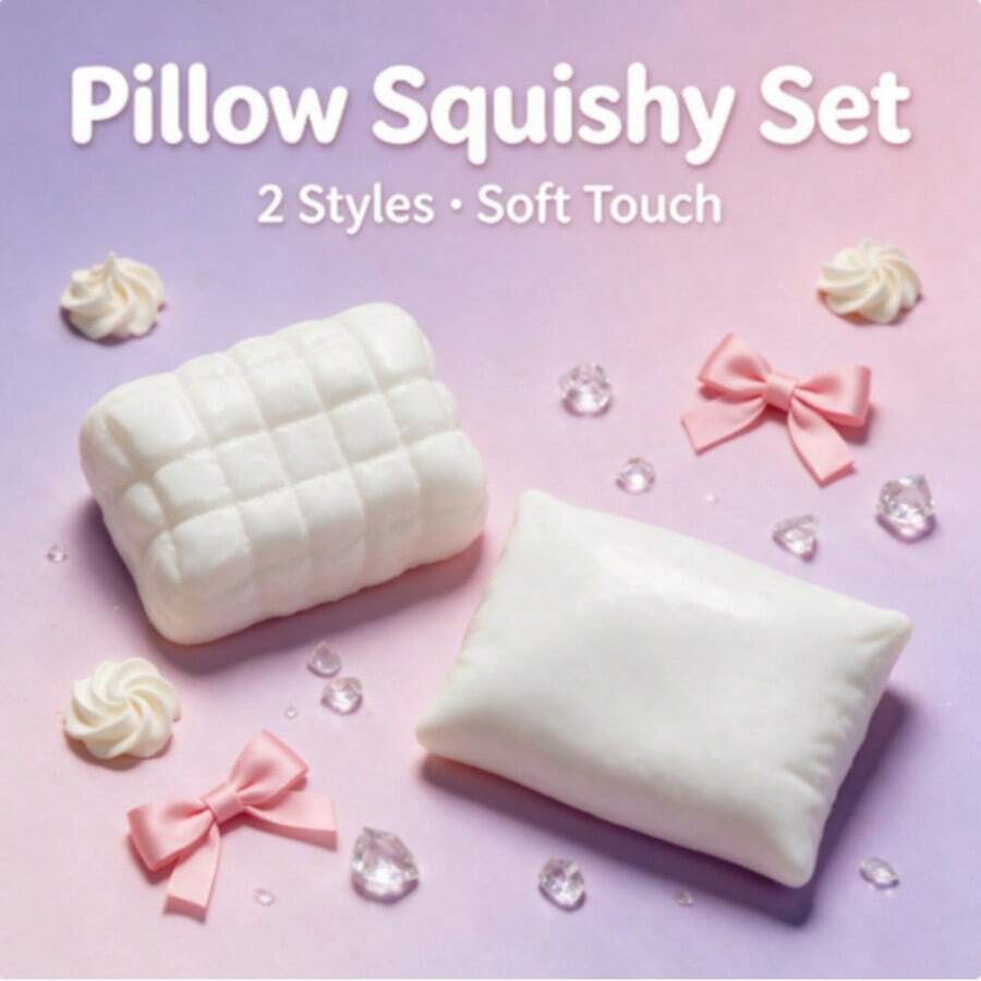 Smooth Square Pillow Squish, Dual‑Sided Waffle Textured Squish, Portable Packaged Squish - Multicolor - View 1