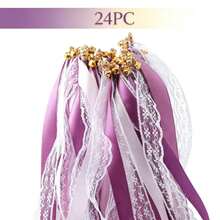 Wedding Ribbon Wand With Bells, Lace Fairy Party Ribbon Wand; Colorful Faux Silk Ribbon, Suitable For Various Parties, Birthdays And Holiday Events; Holiday Decoration, Birthday Arrangement, Decorative Handheld Wand; Exquisite Lace Craftsmanship, Lightweight Wand Body; Satin Ribbon With Bell Style; Suitable For DIY Enthusiasts And Event Planners - View 16