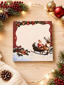 2pcs/100 Sheets Thick Leak-Proof Self-Adhesive Vintage Christmas Sticky Notes With Santa Claus And Reindeer Border, Smooth Writing And Tear-Resistant Pages, Suitable For Student Exam Grading, Office Memo And Diary Collage, Scrapbooking - Christmas Sticky Notes - View 15