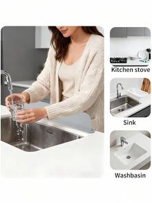 Waterproof Sink Splash Guard Block Splashing Water Washable Sink Basin Splash Blocker For Lab Sink Vegetable Basin Dishwasher Anti-Splash Water Barrier Sink Protector Apartment Home Room Bathroom Decor RV Coffee Bar Kitchen Accessories Essentials - Multi-color - View 10