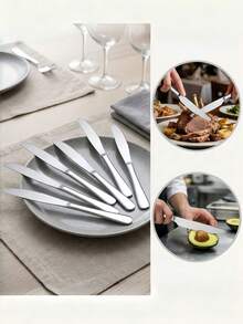 Stainless Steel Dinner Knife, Mirror Polished, Suitable For Home Gatherings And Restaurants, Dishwasher - View 8