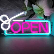Barber Shop Neon Light USB Powered LED Wall Decor, Transparent Acrylic Material, Multi-Purpose Switch Control Multi-Color Light, Suitable For Commercial, Bar, Man Cave - Style 2 - View 2